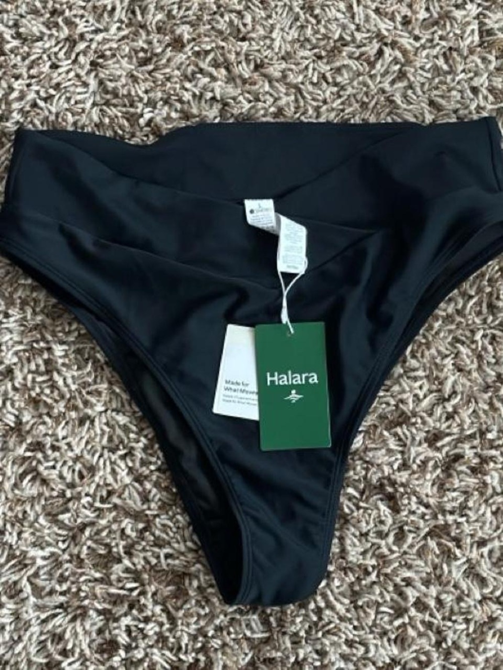 HALARA Black High-Leg Bikini Bottom